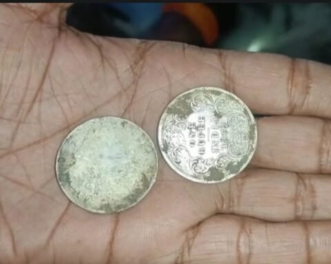 खुदाई में निकले चांदी के सिक्के