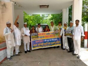 स्मार्ट मीटर के खिलाफ आप का प्रदर्शन